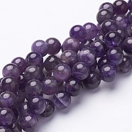 Round Amethyst Beads Strands, about 10mm in diameter, hole: 1mm, about 40pcs/strand, 15.5 inch(GSR10mmC062)