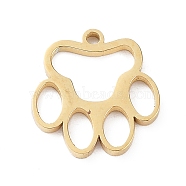 304 Stainless Steel Charms, Cut-Out, Paw Print, Golden, 13x12x1.2mm, Hole: 1.2mm(STAS-Z054-01G)