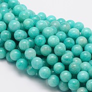 Round Natural Amazonite Bead Strands, Grade AA, 10mm, Hole: 1mm, about 41pcs/strand, 15.74 inch(G-L425-23-10mm)