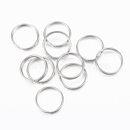 304 Stainless Steel Split Rings, Double Loops Jump Rings, Stainless Steel Color, 12x1.5mm, about 10.5mm Inner Diameter(X-STAS-H413-06P-B)