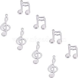 Unicraftale 304 Stainless Steel Pendants, Musical Note, Stainless Steel Color, 29x19x3mm, Hole: 1.8mm, 12pcs/box(STAS-UN0012-91P)