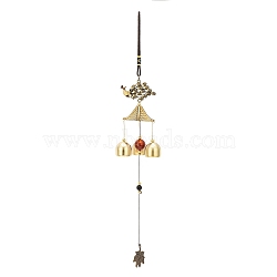 Alloy Wind Chimes, Pendant Decorations, with Bell Charms, Peacock, 460mm(WICH-PW0001-10A)