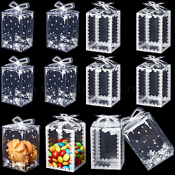 40Pcs 2 Styles Foldable Transparent PVC Boxes, for Craft Candy Packaging Wedding Party Favor Gift Boxes, Rectangle, Clear, 5~7.5x5~7x4.5~7cm, 20pcs/style(CON-CP0001-014)