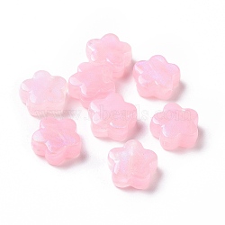 Opaque Acrylic Beads, Glitter Beads, Flower, Pearl Pink, 14.5x15x6.5mm, Hole: 2mm, 496pcs/500g(OACR-E014-13D)