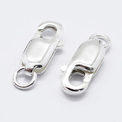 925 Sterling Silver Lobster Claw Clasps, with 925 Stamp, Silver, 10.5mm, Hole: 1mm(STER-K167-075A-S)