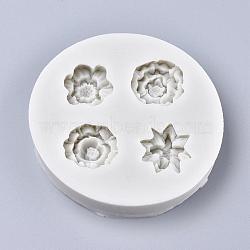 Food Grade Silicone Molds, Fondant Molds, For DIY Cake Decoration, Chocolate, Candy, UV Resin & Epoxy Resin Jewelry Making, Flowers, Antique White, 80mm, Flower: about 22~23mm(DIY-I012-82)