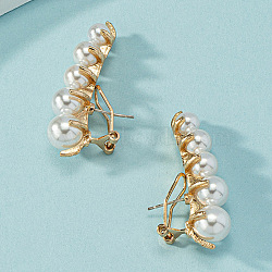 Stainless Steel with Pearl Stud Earrings(RQ0950-2)