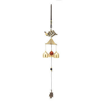 Alloy Wind Chimes, Pendant Decorations, with Bell Charms, Peacock, 460mm