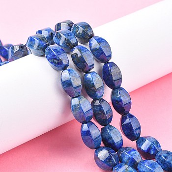 Natural Lapis Lazuli Beads Strands, Faceted, Lantern, 14~15x12x10.5mm, Hole: 1mm, about 27pcs/strand, 15.35''(39cm)