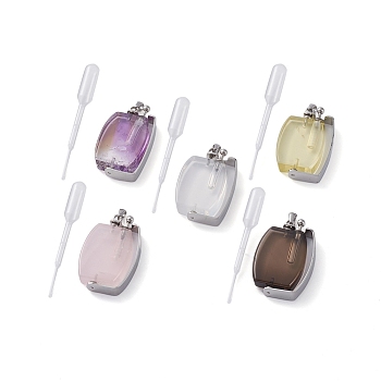 Rotatable Natural Quartz Perfume Bottle Pendants, with 304 Stainless Steel Findings and Plastic Transfer Pipettes, Long-Lasting Plated, Barrel, Stainless Steel Color, 47~48x30x7~7.5mm, Hole: 6x
3~3.5mm, Capacity: 5ml(0.17 fl. oz)