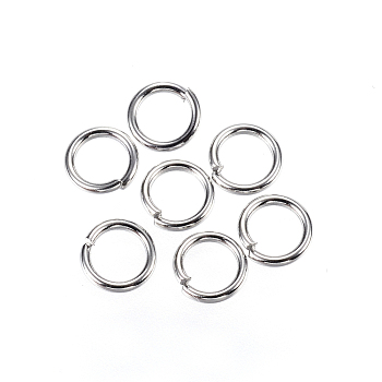 304 Stainless Steel Jump Rings, Open Jump Rings, Stainless Steel Color, 5x0.8mm, 20 Gauge, Inner Diameter: 3.4mm