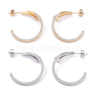 Ring 304 Stainless Steel Stud Earrings