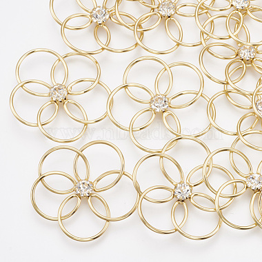 Real 18K Gold Plated Clear Flower Brass Links