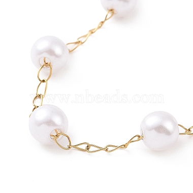 Round Plastic Imitation Pearl Beaded Bracelets(BJEW-E054-02G)-2