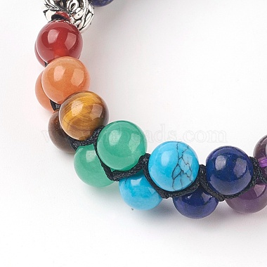 Bracelets de perles tressées chakra naturel lapis lazuli(BJEW-O164-A11)-3