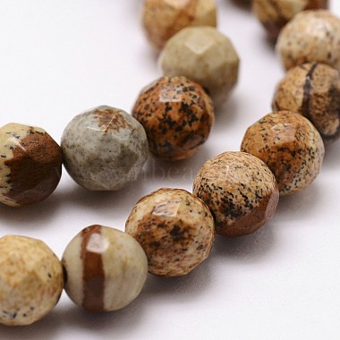 Chapelets de perles en jaspe avec images naturelles(G-D840-47-4mm)-3