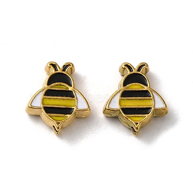 Real 18K Gold Plated Colorful Bees Stainless Steel+Enamel Beads