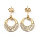 Brass Micro Pave Cubic Zirconia Dangle Stud Earrings(EJEW-P252-02G)-1