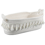 Cotton Rope Woven Storage Basket, for Home Decor Bedroom Nursery Livingroom Entryway, White, 320x175x105mm(AJEW-WH20020-153B)