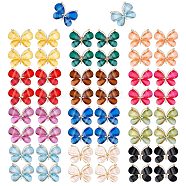 PANDAHALL ELITE 48Pcs 12 Colors Light Gold Alloy Pendants, with Resin, Butterfly, Mixed Color, 21~22x28~29x4.5mm, Hole: 2.5mm, 4pcs/color(FIND-PH0002-40)
