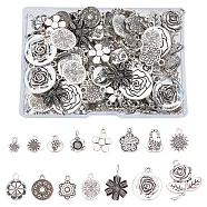 SUPERFINDINGS 150Pcs 15 Style Tibetan Style Alloy Pendants, Mixed Shapes, Antique Silver, 10pcs/style(TIBEP-FH0001-13)