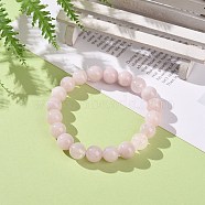 Natural Rose Quartz Bead Stretch Bracelets, Round, Dyed, 2 inch~2-1/8 inch(5.2~5.5cm), Bead: 10mm(BJEW-K212-C-045)