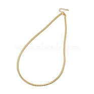 Brass Flat Snake Chain Necklace, Long-Lasting Plated, Lead Free & Cadmium Free, Real 18K Gold Plated, 16.89 inch(42.9cm)(NJEW-R260-01G)