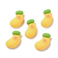 Opaque Resin Cabochons, DIY Accessories, Phone Case Decoration, Banana, Yellow, 23x14.5x8mm(CRES-M010-19)