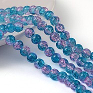 29 inch Crackle Glass Strand, Round, Pink/Lilac, about 135pcs/strand, hole: about 1mm
(X-GGC6MM017)