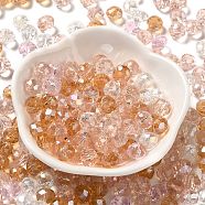 Glass Beads, Faceted, Rondelle, Pearl Pink, 8x6mm, Hole: 1mm, about 1210pcs/500g(EGLA-A034-LM8mm-23)