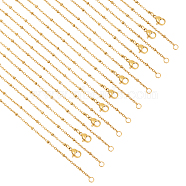 10Pcs 304 Stainless Steel Satellite Chain Necklaces Set for Men Women, Golden, 17.7 inch(45cm)(MAK-NB0001-14)