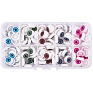 Craft Plastic Doll Eyes, Stuffed Toy Eyes, Mixed Color, 12x6mm, 13x6.9x2.2cm, 100pcs/box(DIY-PH0019-63)