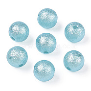 Matte Round ABS Plastic Imitation Pearl Beads, Pale Turquoise, 8mm, Hole: 1mm, about 2000pcs/bag(SACR-R880-8mm-Z19)