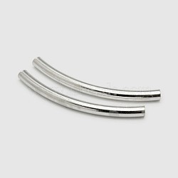 Tube 925 Sterling Silver Beads, Silver, 20x3mm, Hole: 2mm(X-STER-O021-03-20x3mm)