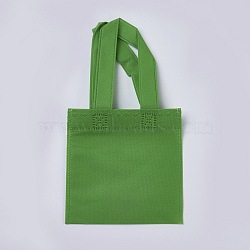 Eco-Friendly Reusable Bags, Non Woven Fabric Shopping Bags, Yellow Green, 28x15.5cm(ABAG-WH005-15cm-12)