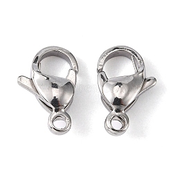 304 Stainless Steel Lobster Claw Clasps, Parrot Trigger Clasps, Stainless Steel Color, 11x7x3.5mm, Hole: 1mm(X-STAS-M262-01-11mm)