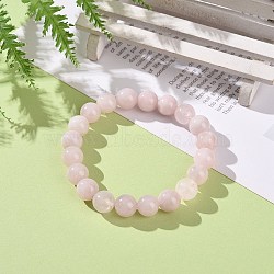 Natural Rose Quartz Bead Stretch Bracelets, Round, Dyed, Inner Diameter: 2 inch~2-1/8 inch(5.2~5.5cm), Bead: 10mm(BJEW-K212-C-045)