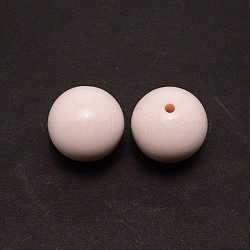 Plastic Beads, Round, Antique White, 30mm, Hole: 3.7mm(KY-WH0098-01C)