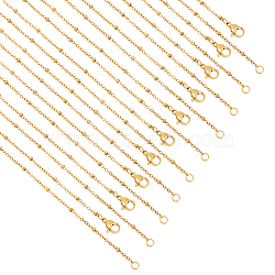 10Pcs 304 Stainless Steel Satellite Chain Necklaces Set for Men Women, Golden, 17.7 inch(45cm)(MAK-NB0001-14)