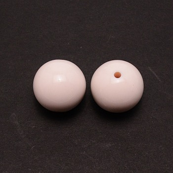 Plastic Beads, Round, Antique White, 30mm, Hole: 3.7mm