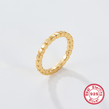 925 Sterling Silver Fingers Rings, with 925 Stamp, Real 18K Gold Plated, Inner Diameter: 18mm