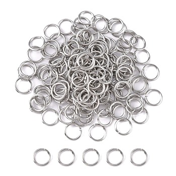 304 Stainless Steel Open Jump Rings Jump Rings, Stainless Steel Color, 8x0.9mm, Inner Diameter: 6.2mm