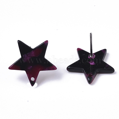 Cellulose Acetate(Resin) Stud Earring Findings(KY-R022-022)-4