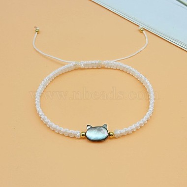 White Cat Shape Shell Bracelets