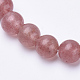 Natural Strawberry Quartz Beaded Stretch Bracelets(BJEW-S128-08)-2