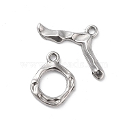 304 Stainless Steel Toggle Clasps, Rhombus, Stainless Steel Color, 17x13x2mm, Hole: 1.6mm(STAS-A092-03P)