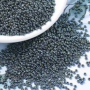 MIYUKI Round Rocailles Beads, Japanese Seed Beads, 11/0, (RR456) Gunmetal Iris, 2x1.3mm, Hole: 0.8mm, about 1111pcs/10g(X-SEED-G007-RR0456)