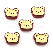 Transparent Acrylic Beads, with Enamel, Bear, Colorful, 19.5x26x9mm, Hole: 3.5mm(TACR-B001-03A)