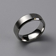 Matte Style 304 Stainless Steel Wide Band Finger Rings for Women Men, Plain Band Rings, Stainless Steel Color, 6mm, Inner Diameter: US Size 5 3/4(16.3mm)(RJEW-WH0009-14A-P)