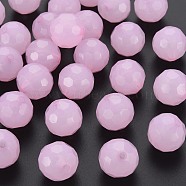 Imitation Jelly Acrylic Beads, Faceted, Round, Pink, 16.5x16mm, Hole: 2.5mm, about 288pcs/500g(MACR-S373-97C-E010)